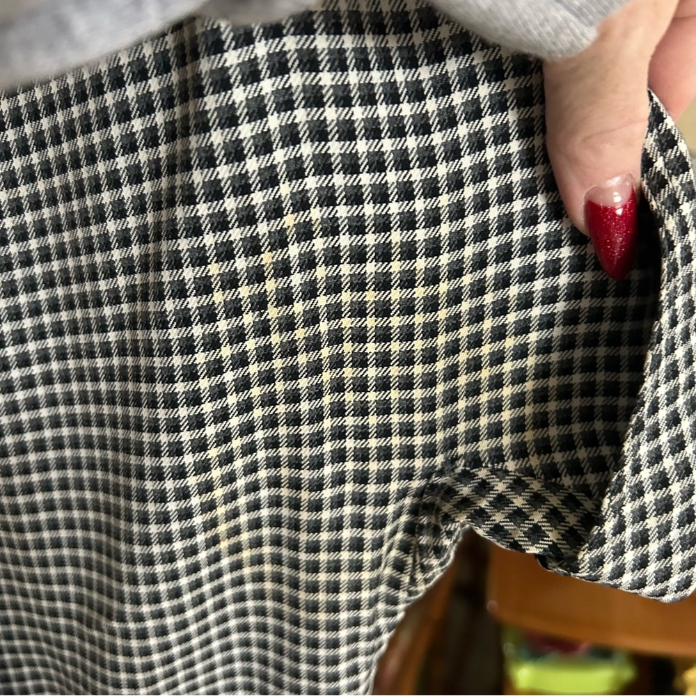 SOLD Vintage 1940s Dress Black Check S M Gabardine Pinup Rockabilly 40s 50s TLC - Picture 6 of 9
